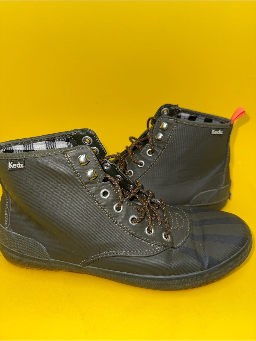 Keds Olive Green High-Top Waterproof Duck Boot Sneakers
